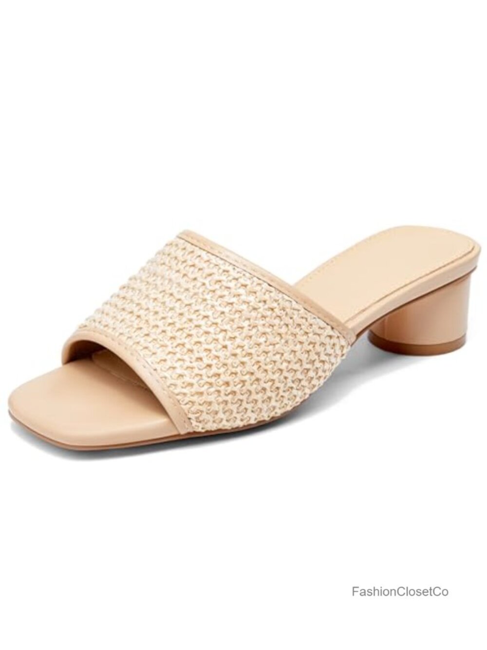 Women's Square Open Toe Chunky Heel Block Heel Slip On Sandals Mules Summer